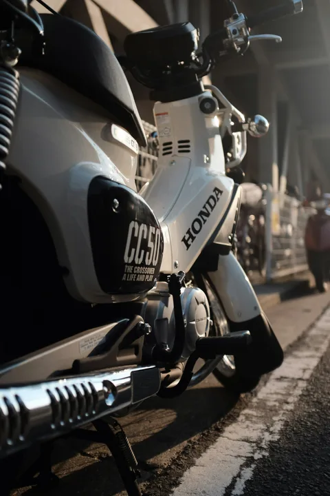 A modern Honda Cross Cub 50. Photograph by MAK; the trail-family detail shown here is a later descendant.